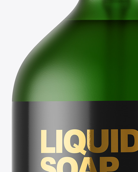 Frost Green Liquid Soap Bottle with Pump Mockup