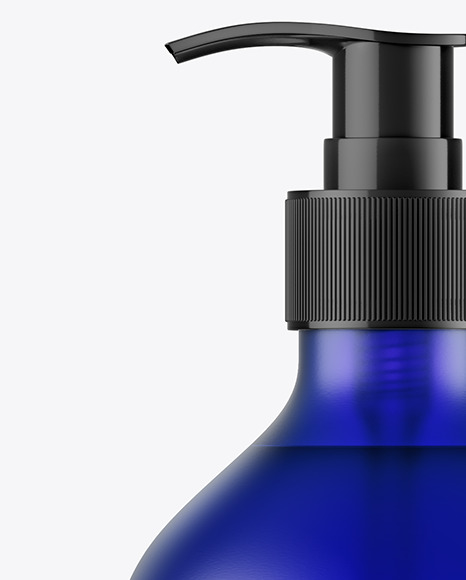 Frost Blue Liquid Soap Bottle with Pump Mockup