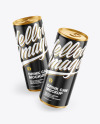 Two Metallic Drink Cans w/ Glossy Finish Mockup