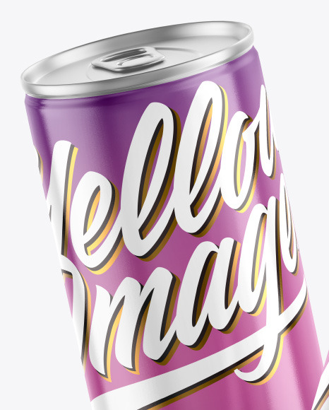 Two Metallic Drink Cans w/ Glossy Finish Mockup