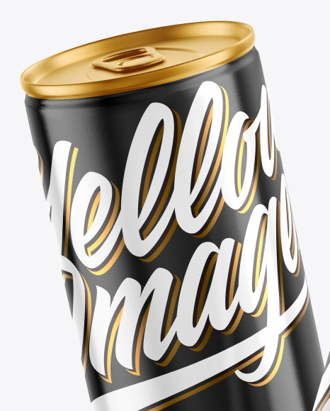 Two Metallic Drink Cans w/ Glossy Finish Mockup