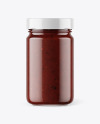 Clear Glass Jar with BBQ Sauce Mockup