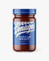 Clear Glass Jar with BBQ Sauce Mockup