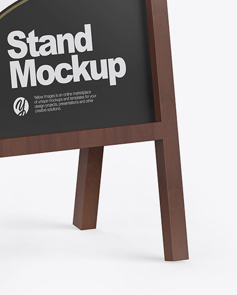 Wooden Street Stand Mockup