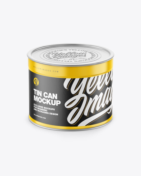 Glossy Tin Can Mockup