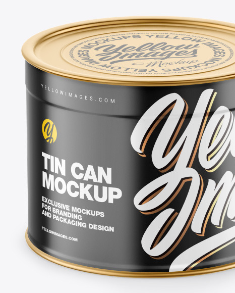 Glossy Tin Can Mockup