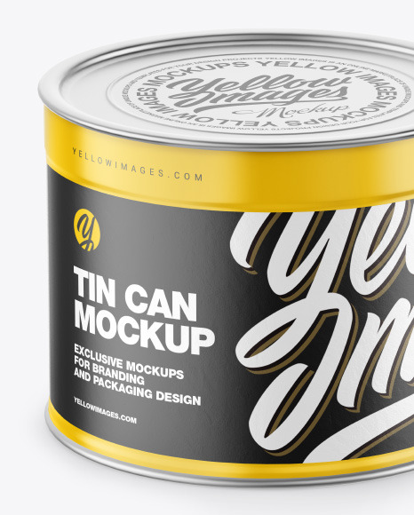 Glossy Tin Can Mockup