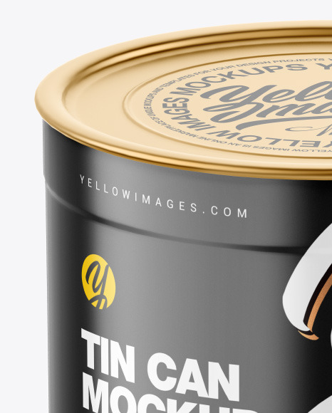 Glossy Tin Can Mockup