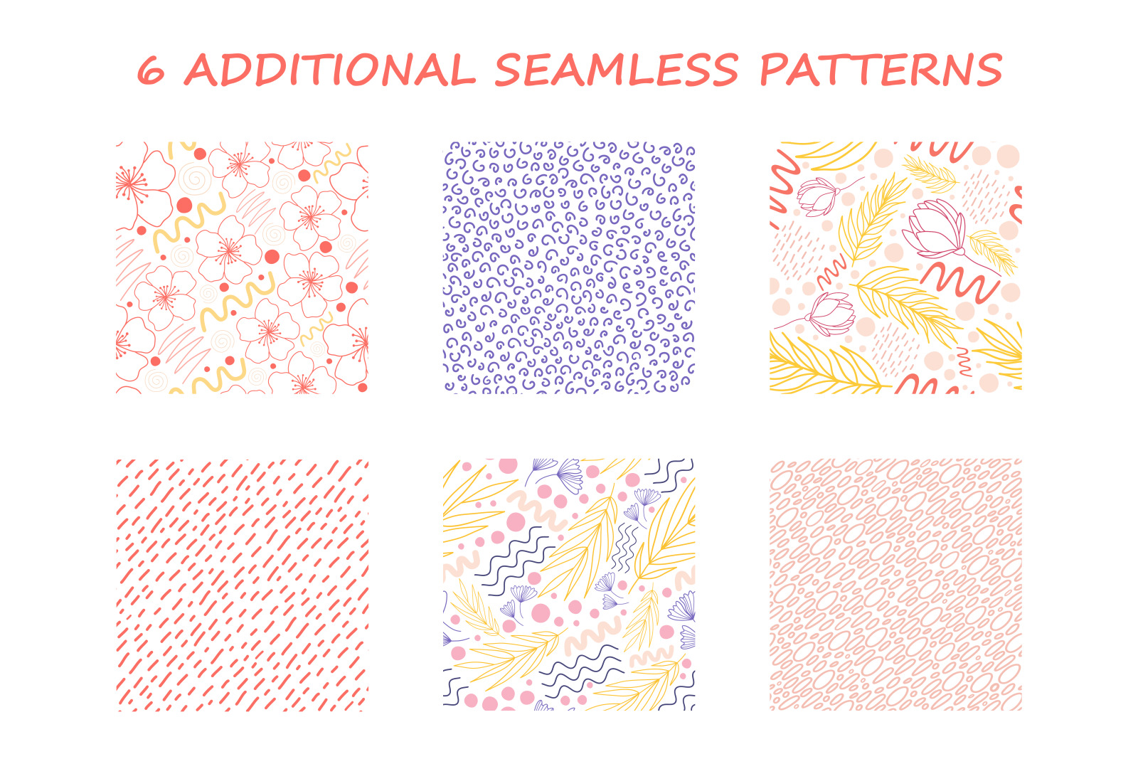 Organic natural seamless pattern set Organic natural seamless pattern set