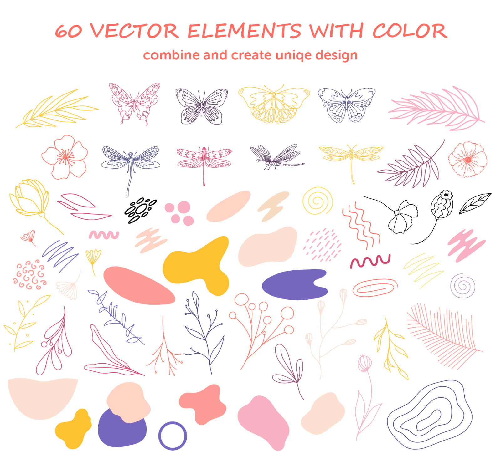 Organic natural seamless pattern set Organic natural seamless pattern set