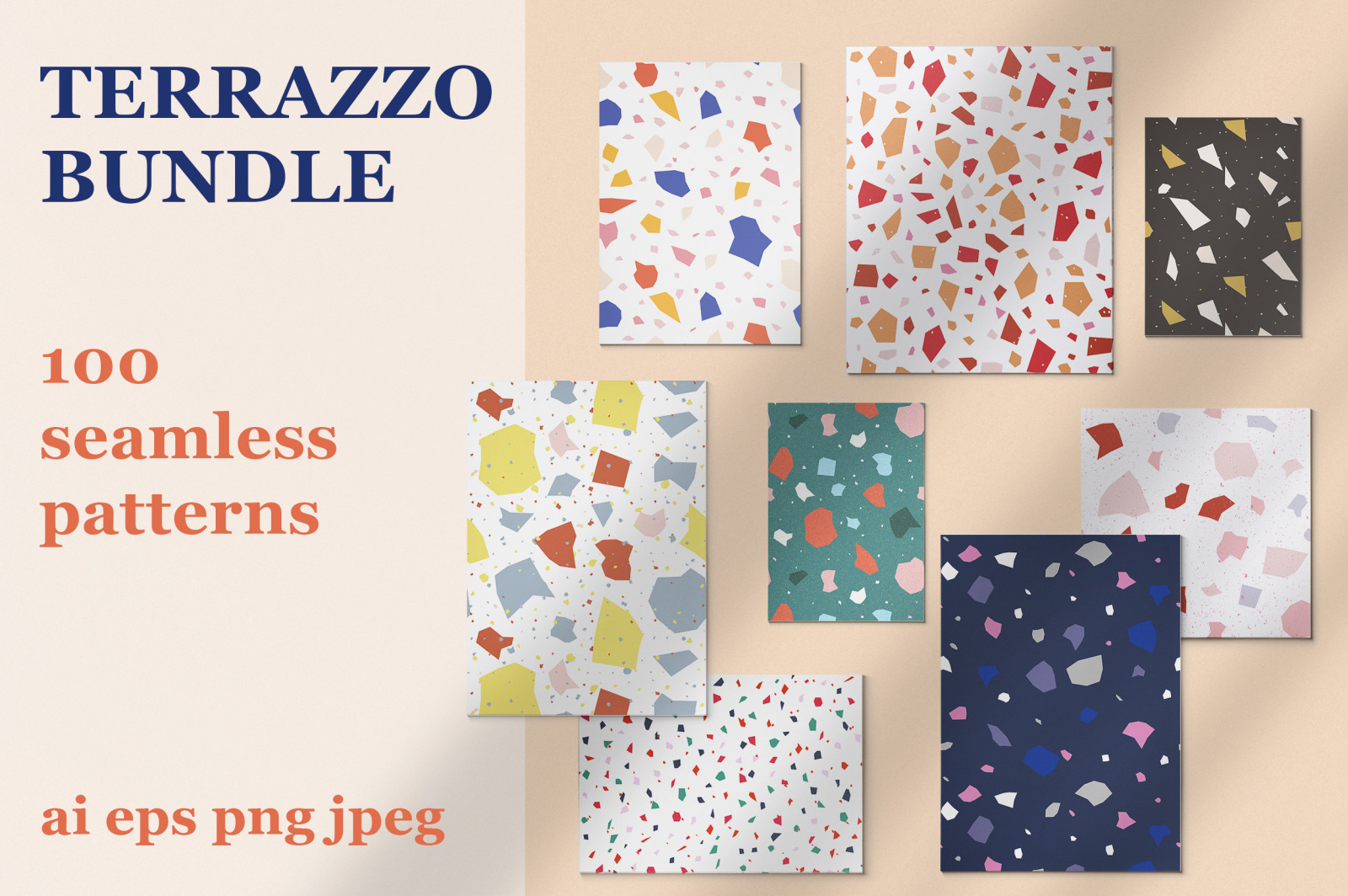 100 Terrazzo seamless pattern Bundle 100 Terrazzo seamless pattern Bundle