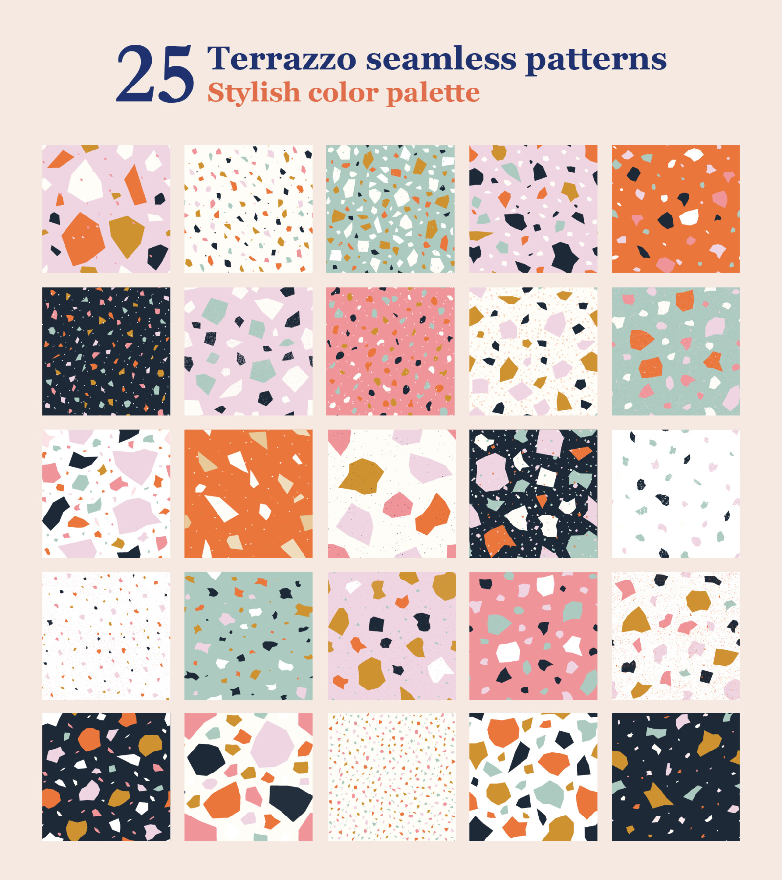 100 Terrazzo seamless pattern Bundle