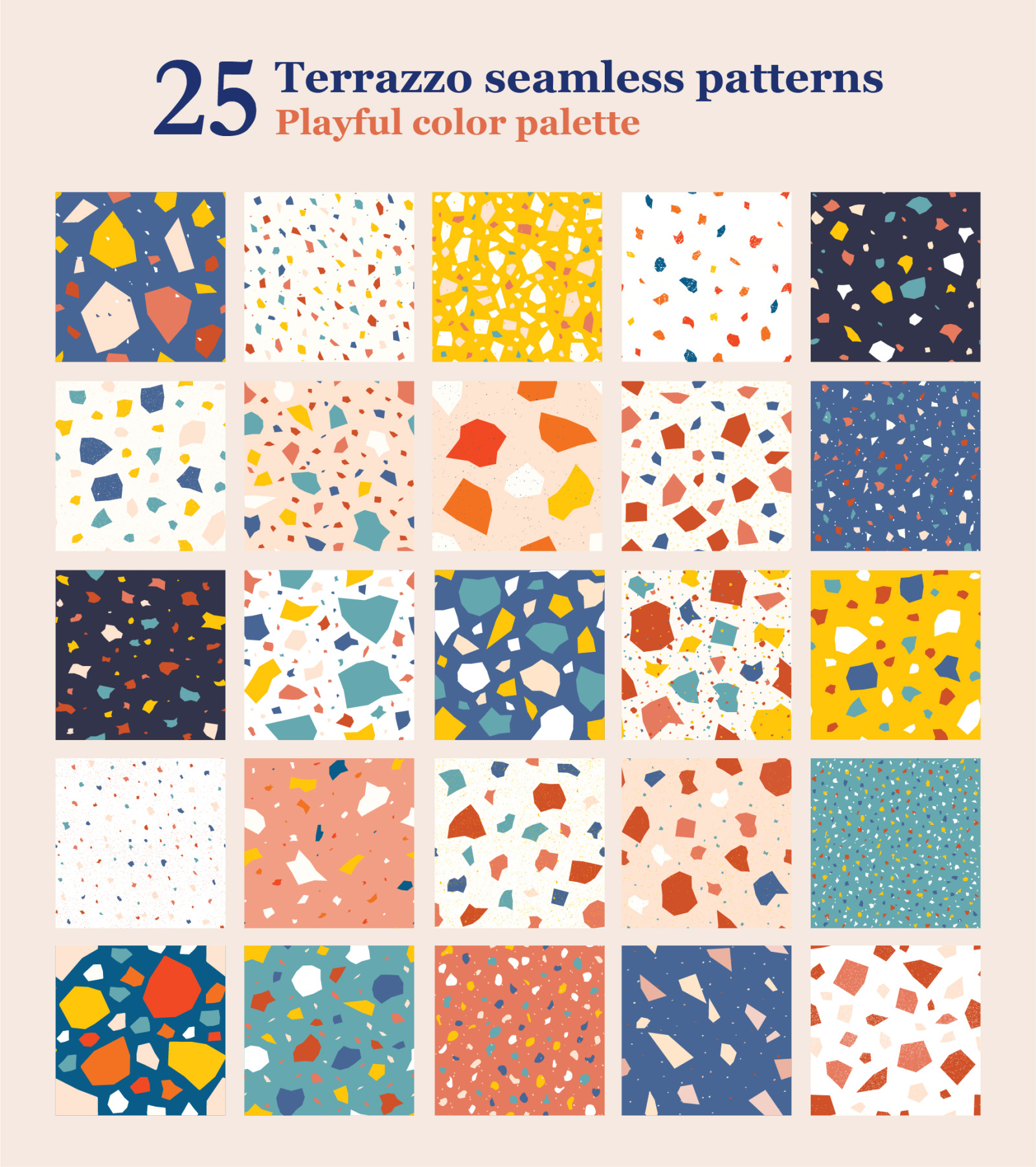 100 Terrazzo seamless pattern Bundle