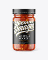 Clear Glass Jar with Bruschetta Sauce Mockup