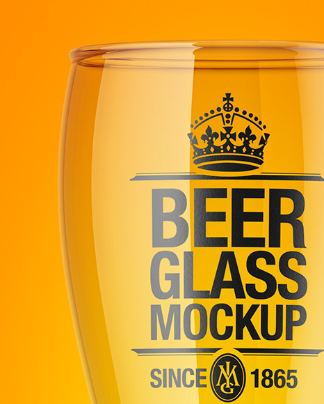 Empty Beer Glass Mockup