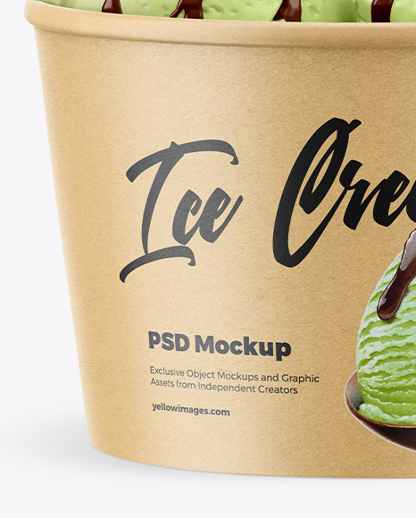 Kraft Ice Cream Cup Mockup - Front View