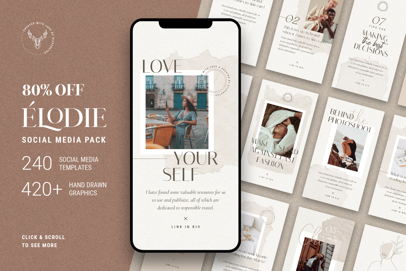 PS + Canva - Elodie Social Media Templates Pack PS + Canva - Elodie Social Media Templates Pack