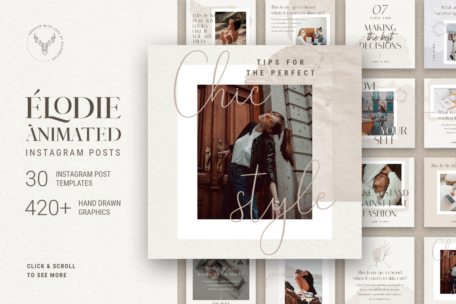 PS + Canva - Elodie Social Media Templates Pack PS + Canva - Elodie Social Media Templates Pack