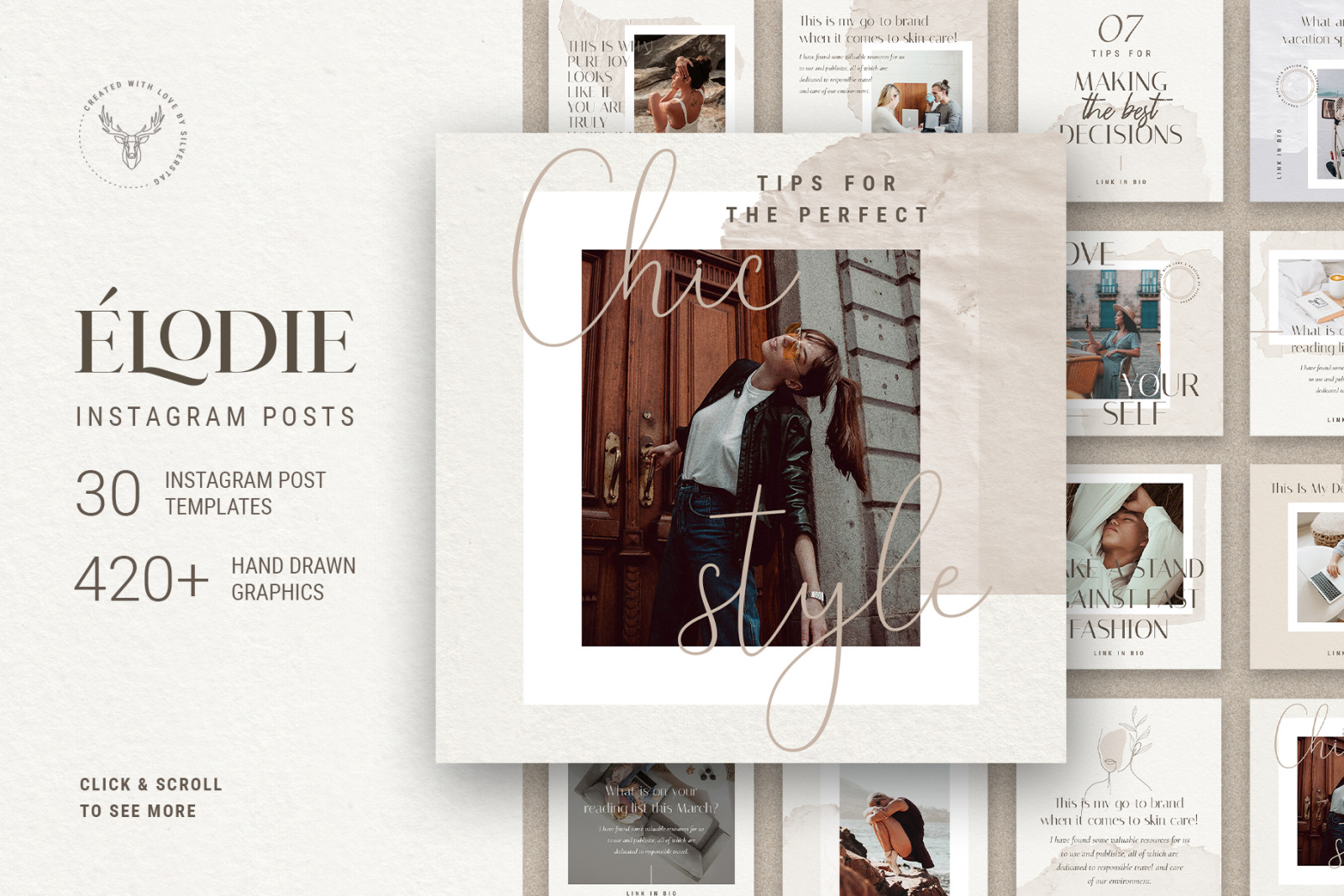 PS + Canva - Elodie Social Media Templates Pack PS + Canva - Elodie Social Media Templates Pack