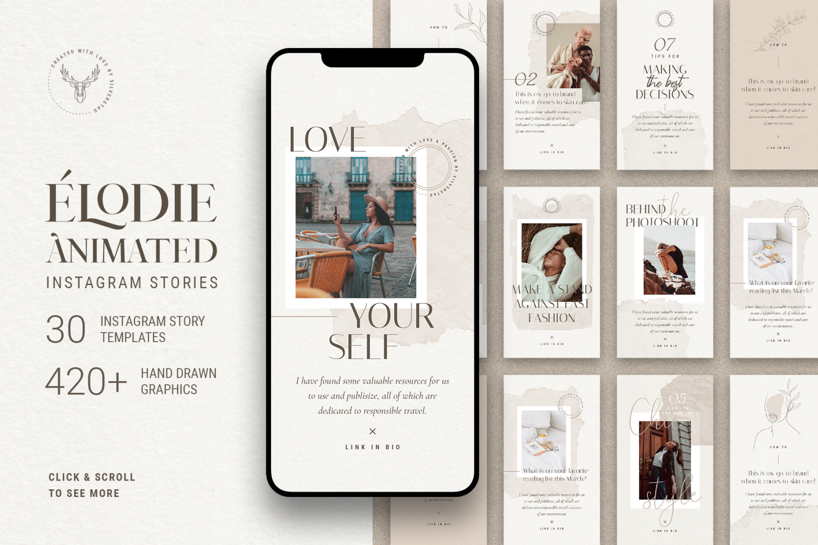 PS + Canva - Elodie Social Media Templates Pack PS + Canva - Elodie Social Media Templates Pack