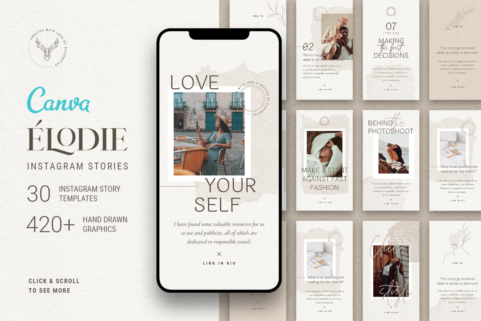 PS + Canva - Elodie Social Media Templates Pack PS + Canva - Elodie Social Media Templates Pack