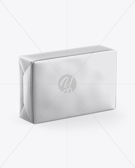 Metallic Butter Block Mockup - Half Side View