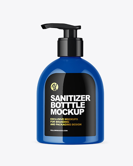 Glossy Sanitizer Bottle Mockup