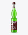 Glossy Plastic Bottle with Green Drink Mockup