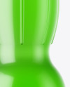 Glossy Plastic Bottle with Green Drink Mockup