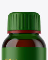 Green Glass Bottle With Red Syrup Mockup Green Glass Bottle With Red Syrup Mockup
