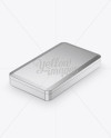 Metallic Tin Box Mockup - Halfside View (High-Angle Shot)