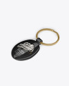 Glossy Keyring Mockup - Halfside View (High-Angle Shot)