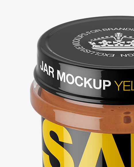 Glass Jar With Sauce Mockup (High-Angle Shot)