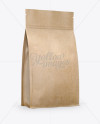 Kraft Stand-up Bag w/ Zipper Mockup - Half Side View