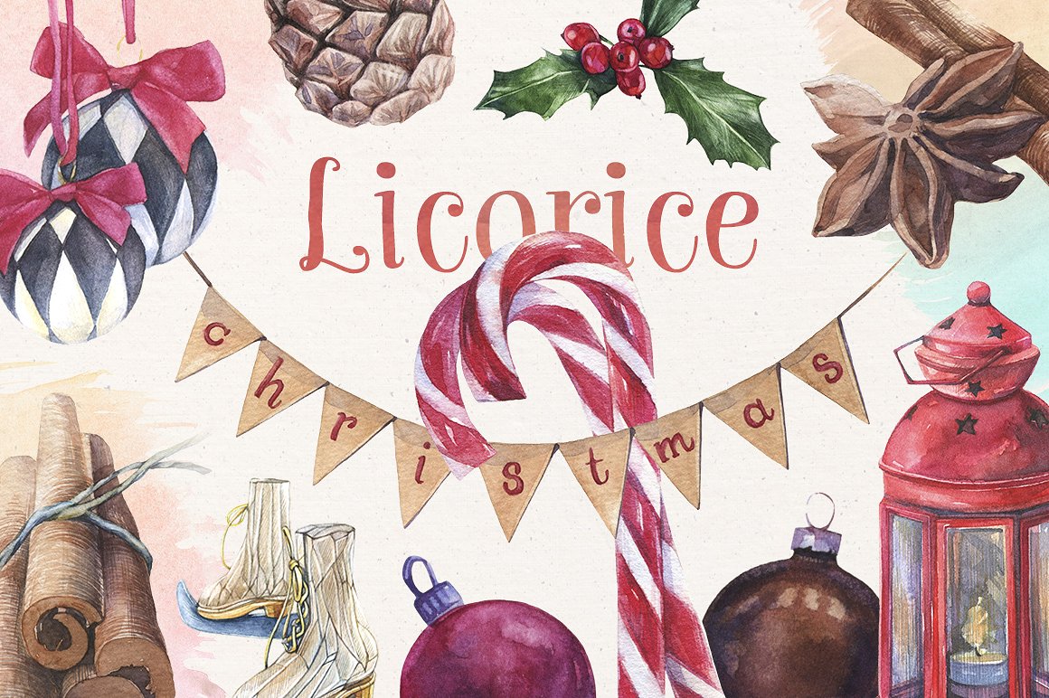 Licorice Christmas Watercolor Kit Licorice Christmas Watercolor Kit