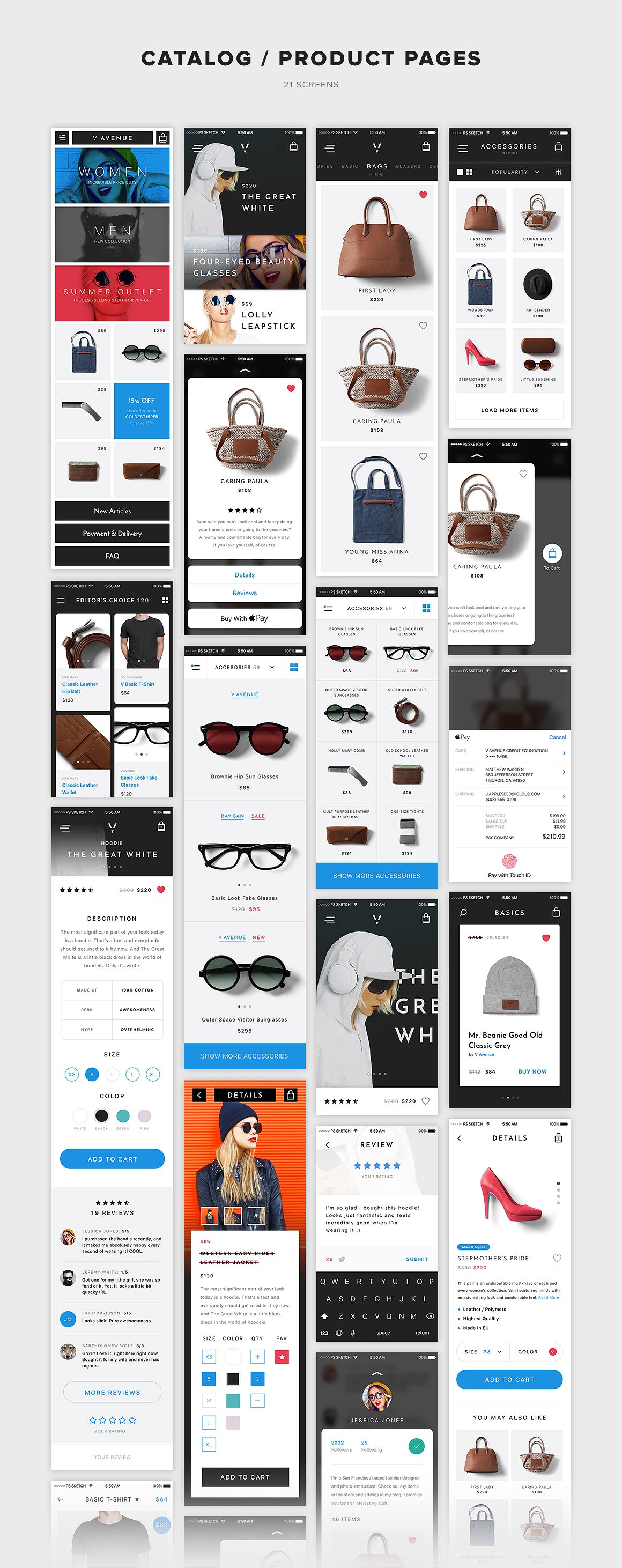 V Avenue Mobile UI Kit