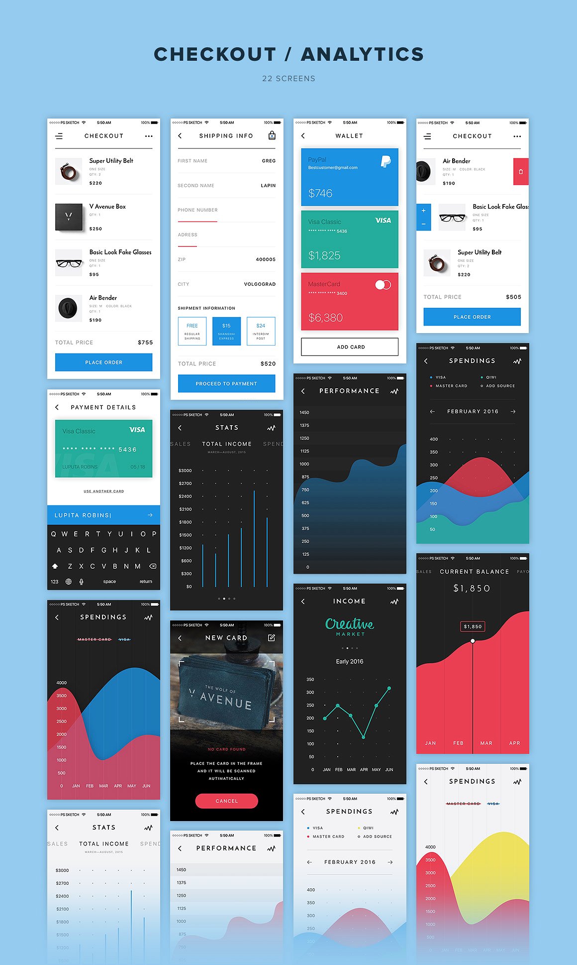 V Avenue Mobile UI Kit