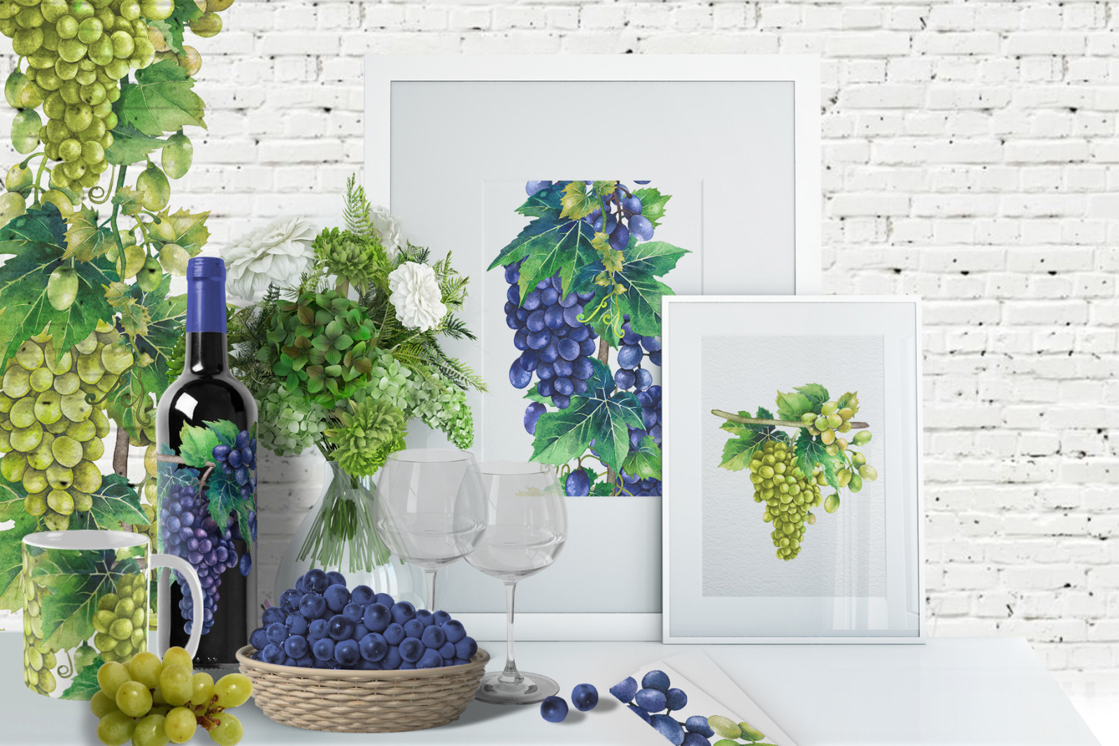 Watercolor Grapes