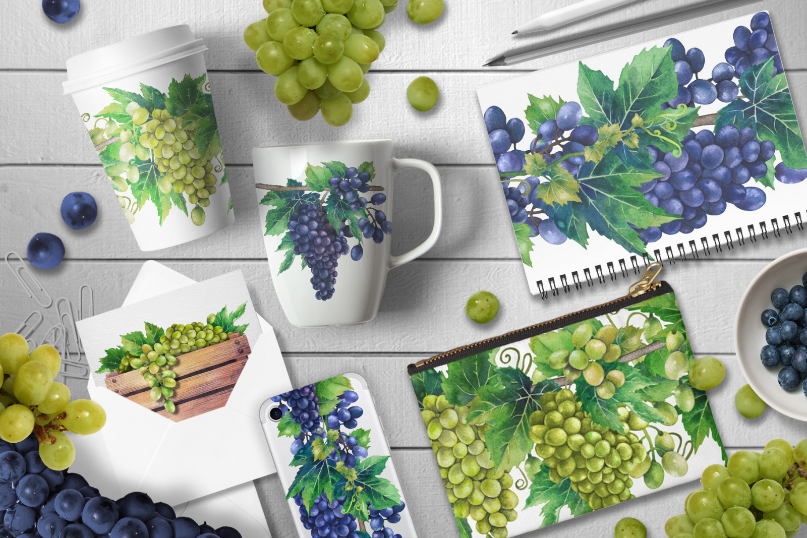 Watercolor Grapes