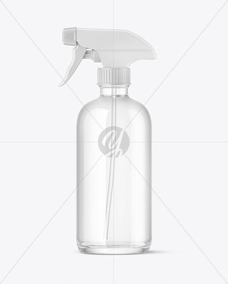 Clear Glass Spray Bottle Mockup