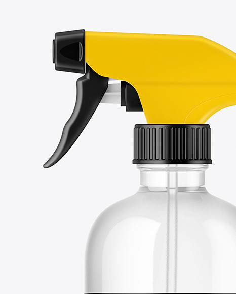 Clear Glass Spray Bottle Mockup