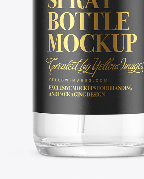 Clear Glass Spray Bottle Mockup