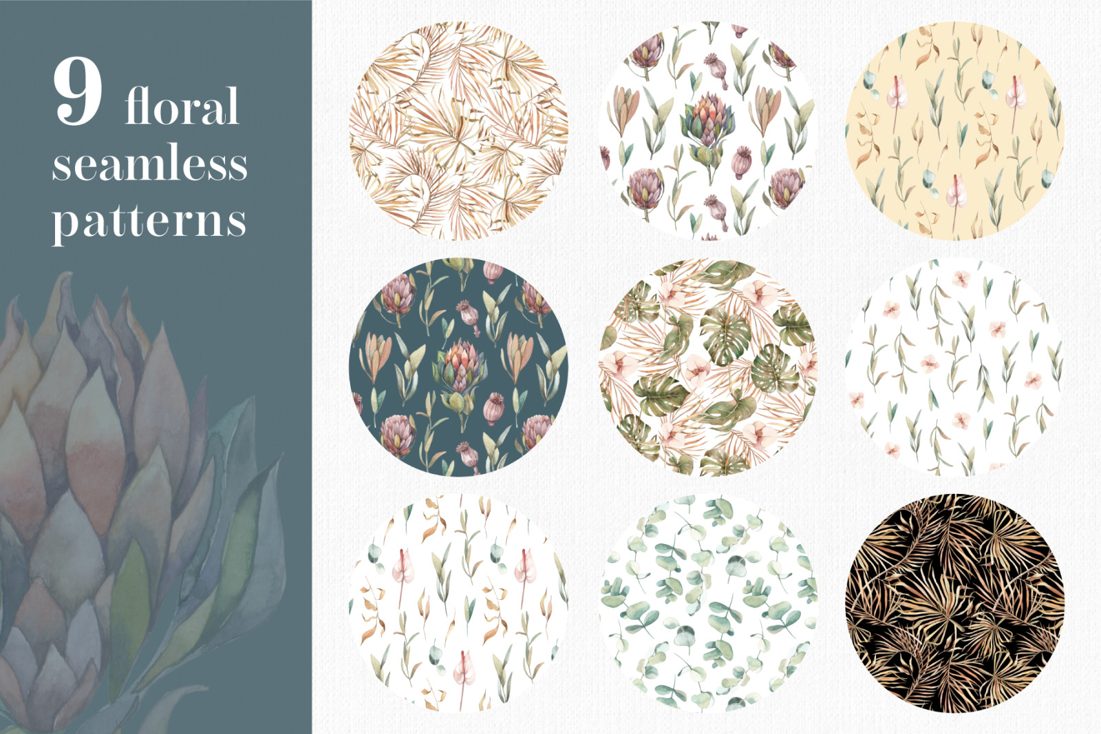 Bohemian plants - trendy watercolors