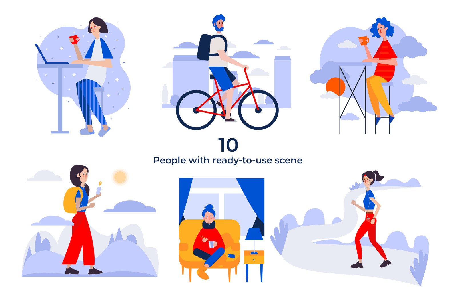 Vector People in daily activity Vector People in daily activity