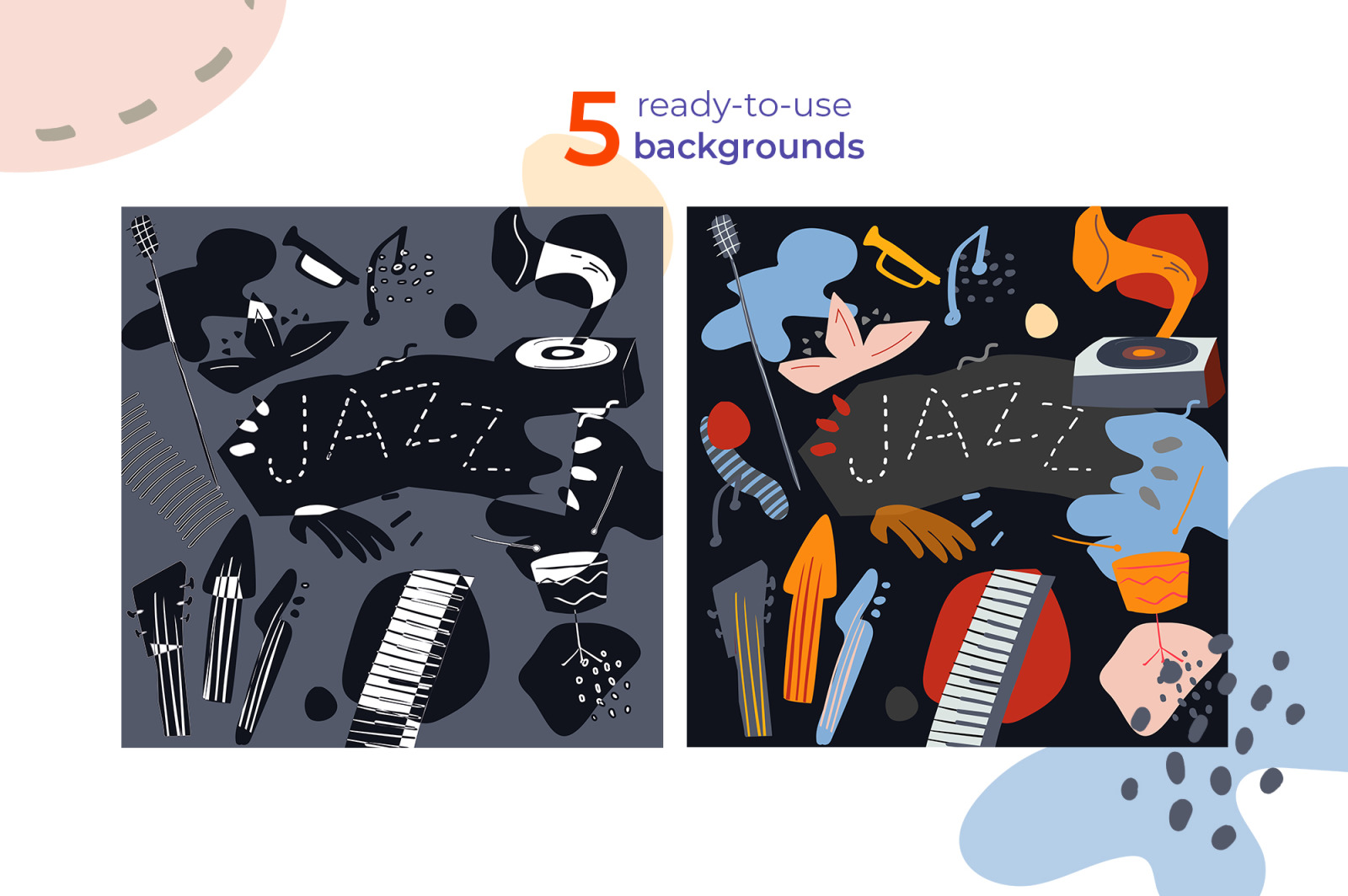 Jazz band modern vector characters