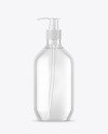 Clear Liquid Soap Bottle with Pump Mockup