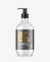 Clear Liquid Soap Bottle with Pump Mockup