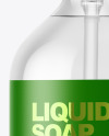 Clear Liquid Soap Bottle with Pump Mockup