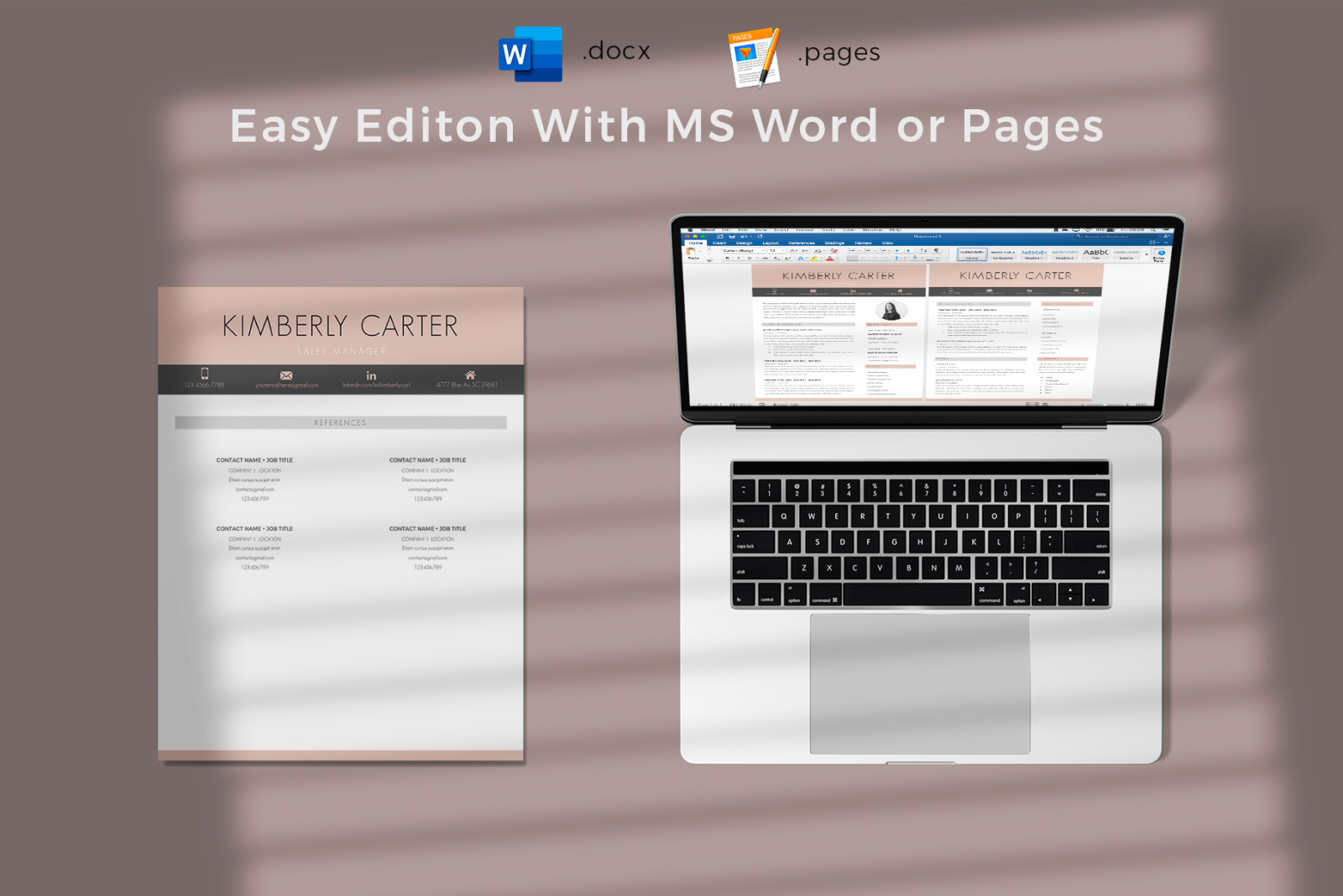 Modern CV template with photo for Sales Manager. CV, Resume + Cover Letter + References + icons Modern CV template with photo for Sales Manager. CV, Resume + Cover Letter + References + icons