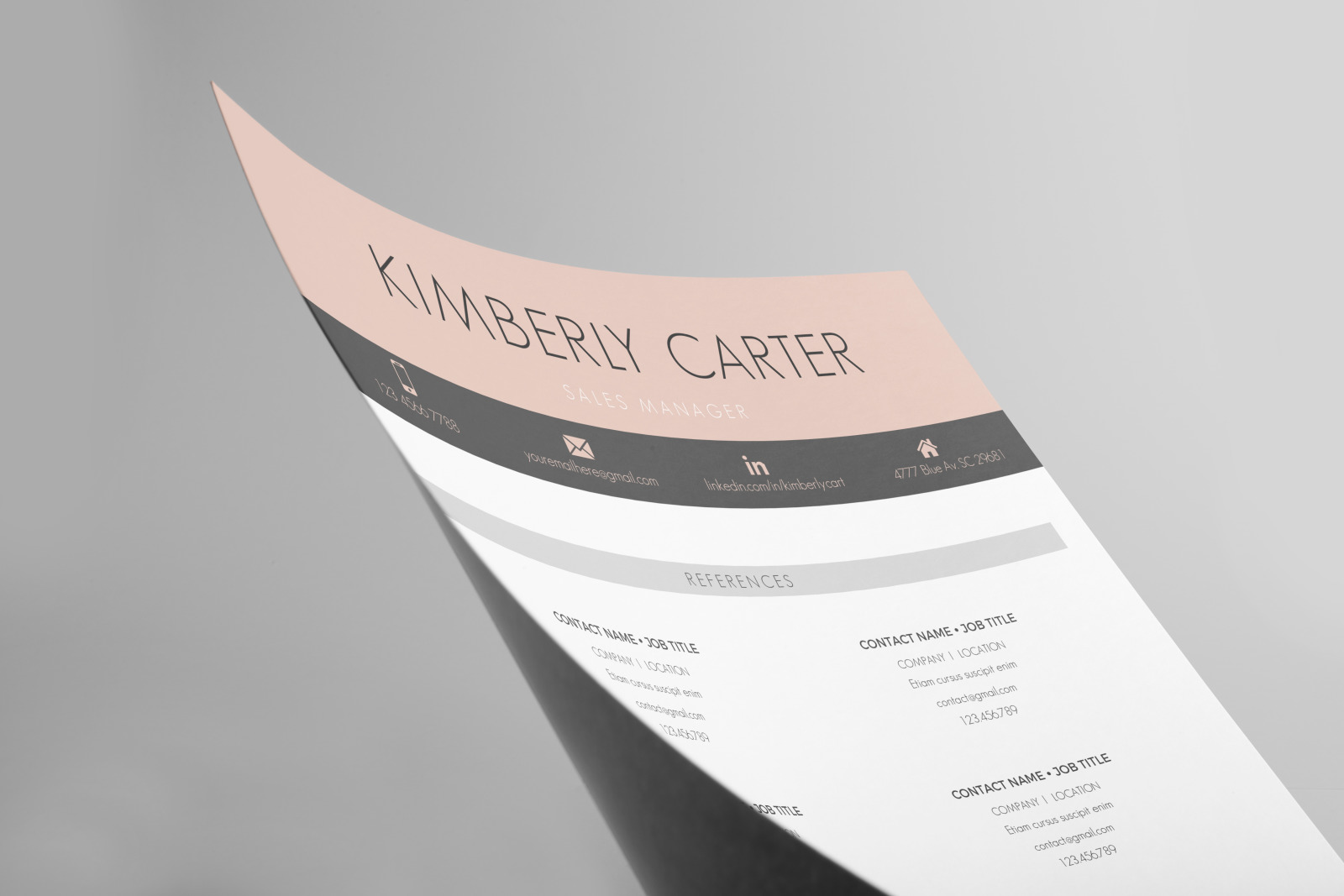 Modern CV template with photo for Sales Manager. CV, Resume + Cover Letter + References + icons Modern CV template with photo for Sales Manager. CV, Resume + Cover Letter + References + icons